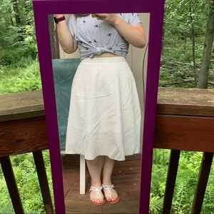 white perforated skirt